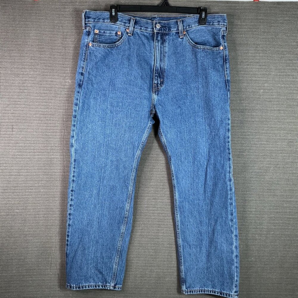 Levis 505 Regular Fit Mens Size W40 L30 Blue Denim Jeans Classic Style